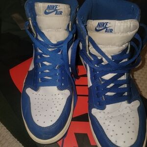 Nike White & Blue High-Top Sneakers
